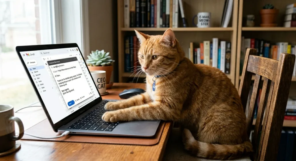 Cat_writing_email
